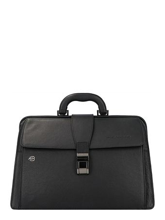Piquadro Sort firkantet dokumentmappe i læder 37 cm