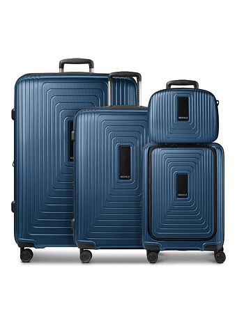 Redolz Essentials14 4-hjuls kuffertsæt Beautycase 4stk med udvidelsesfoldet laptoprum