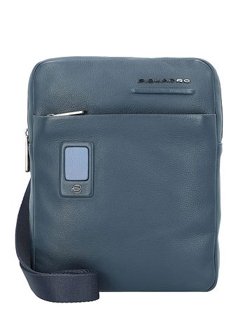 Piquadro Akron skuldertaske i læder 22 cm