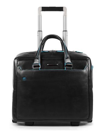 Piquadro Blue Square 2-hjulet business-trolley i læder med 36 cm rum til bærbar computer