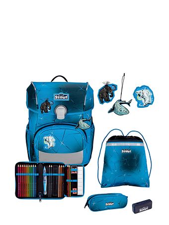 Scout Neo Exklusiv Safety Light Skoleransel-sæt 5-delt Scout Neo Exklusiv Safety Light Skoleransel-sæt 5-delt