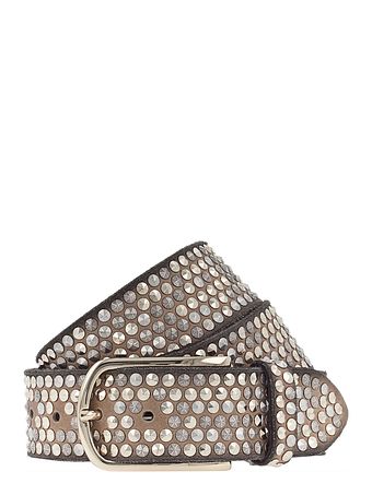 b.belt Bælte i læder med nitter