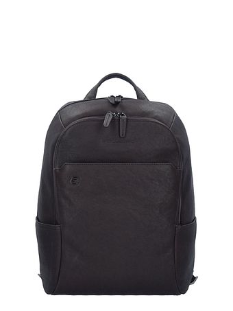 Piquadro Sort firkantet business-rygsæk læder 39 cm rum til bærbar computer Piquadro Sort firkantet business-rygsæk læder 39 cm rum til bærbar computer