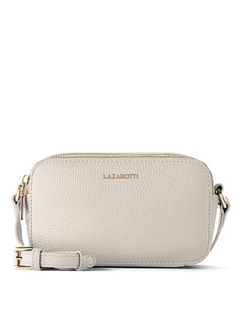 Lazarotti Bologna Kožená taška přes rameno na fotoaparát Kožená taška s dvojitým zipem 18 cm