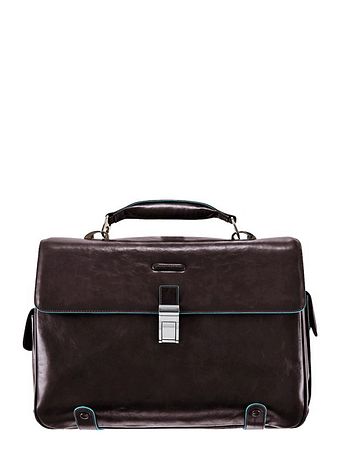 Piquadro Blue Square dokumentmappe I læder 44 cm rum til bærbar computer