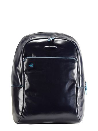 Piquadro Blå firkantet rygsæk læder 39 cm laptoprum