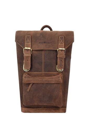Greenburry Vintage-rygsæk i læder med 42 cm rum til bærbar computer
