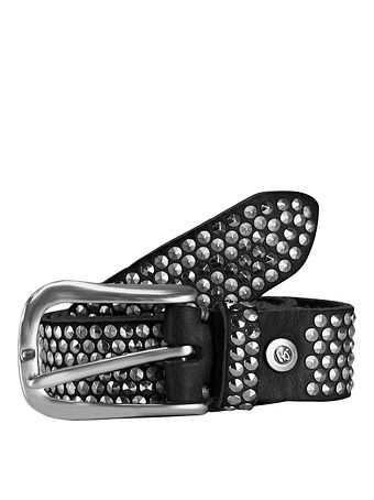 b.belt Kožený opasek s cvočky 95 cm