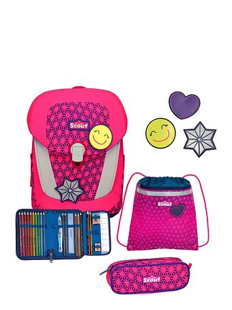 Scout Sunny II Neon Safety Skoleransel-sæt 4-delt