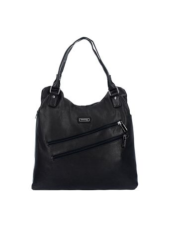 Greenland Nature Sort skuldertaske i nappalæder 38 cm