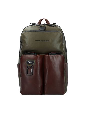 Piquadro Harper-rygsæk i læder med 48 cm rum til bærbar computer
