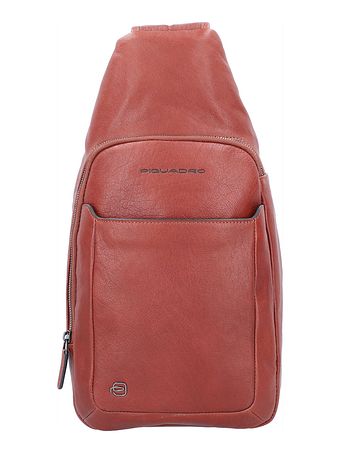 Piquadro Sort firkantet skuldertaske i læder 20 cm