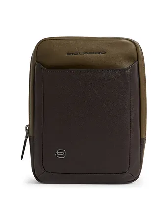 Piquadro Black Square Bolsa de hombro Piel natural 17 cm
