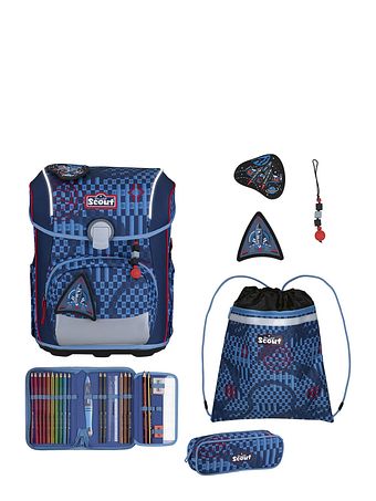 Scout Neo Exklusiv Safety Light Skoleransel-sæt 5-delt