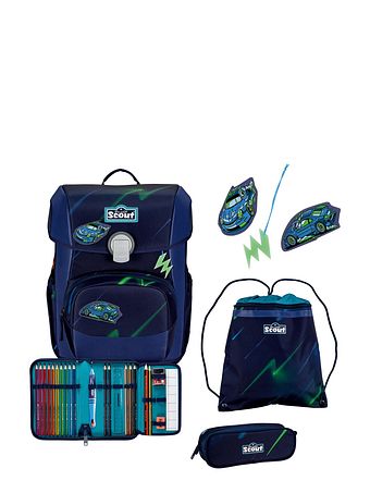 Scout Neo Exklusiv Superflash Skoleransel-sæt 4-delt