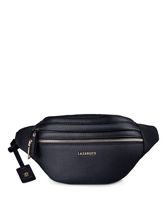 Lazarotti Bologna læder bæltetaske med dobbelt lynlås, crossbody-taske i læder, 25 cm Lazarotti Bologna læder bæltetaske med dobbelt lynlås, crossbody-taske i læder, 25 cm