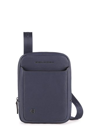 Piquadro Sort firkantet skuldertaske i læder 17 cm