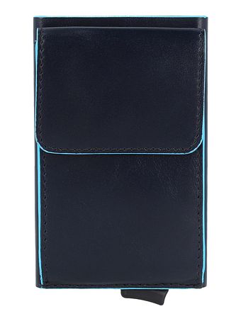 Piquadro Blå firkantet kreditkortholder i læder 6 cm Piquadro Blå firkantet kreditkortholder i læder 6 cm