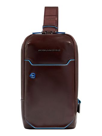 Piquadro Blå firkantet skuldertaske i læder 28 cm Piquadro Blå firkantet skuldertaske i læder 28 cm