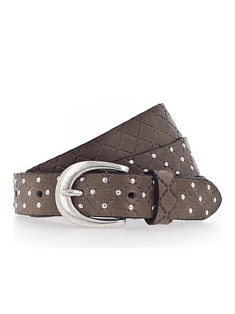 b.belt Lilou bælte i læder med nitter