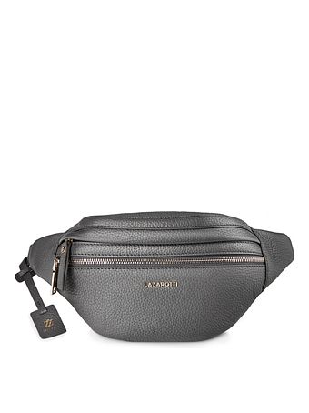 Lazarotti Bologna læder bæltetaske med dobbelt lynlås, crossbody-taske i læder, 25 cm Lazarotti Bologna læder bæltetaske med dobbelt lynlås, crossbody-taske i læder, 25 cm