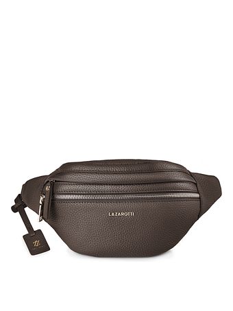 Lazarotti Bologna læder bæltetaske med dobbelt lynlås, crossbody-taske i læder, 25 cm Lazarotti Bologna læder bæltetaske med dobbelt lynlås, crossbody-taske i læder, 25 cm