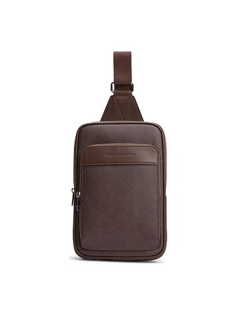 Tommy Hilfiger TH Flag Slingbag i læder 28 cm Tommy Hilfiger TH Flag Slingbag i læder 28 cm