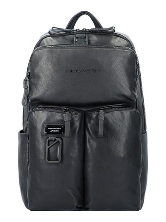 Piquadro Harper-rygsæk i læder med 48 cm rum til bærbar computer