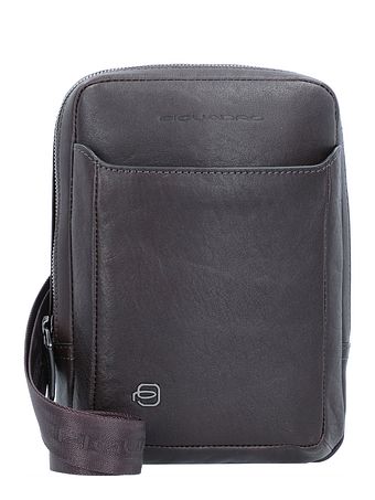 Piquadro Sort firkantet skuldertaske i læder 17 cm