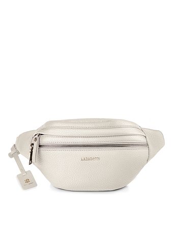 Lazarotti Bologna læder bæltetaske med dobbelt lynlås, crossbody-taske i læder, 25 cm Lazarotti Bologna læder bæltetaske med dobbelt lynlås, crossbody-taske i læder, 25 cm