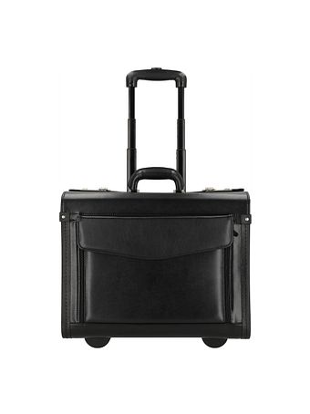 Dermata 2-hjulet pilot-trolley i læder 45,5 cm laptop-rum