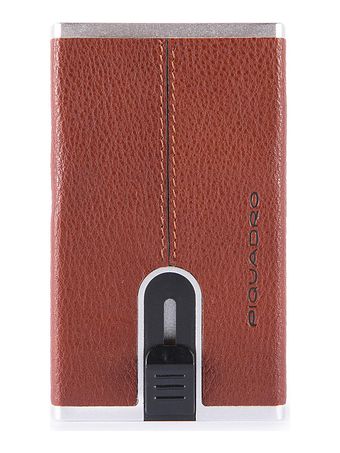 Piquadro Sort firkantet kreditkortholder RFID-læder 6 cm