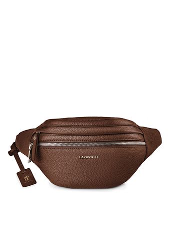 Lazarotti Bologna læder bæltetaske med dobbelt lynlås, crossbody-taske i læder, 25 cm Lazarotti Bologna læder bæltetaske med dobbelt lynlås, crossbody-taske i læder, 25 cm