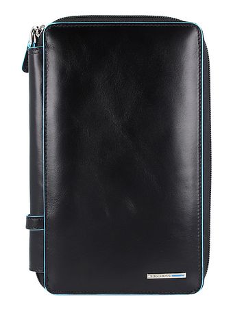 Piquadro Blå firkantet pasetui i læder 14 cm Piquadro Blå firkantet pasetui i læder 14 cm