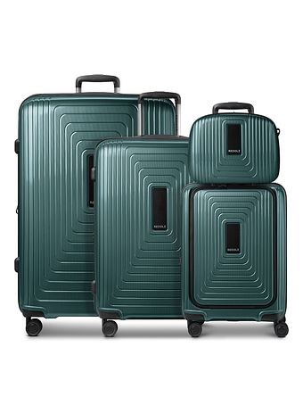 Redolz Essentials14 4-hjuls kuffertsæt Beautycase 4stk med udvidelsesfoldet laptoprum