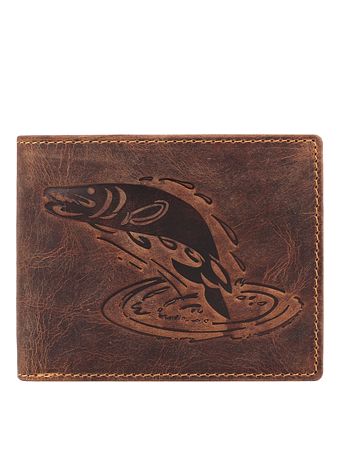 Greenburry Vintage peněženka s reliéfem ryby z kůže 12 cm