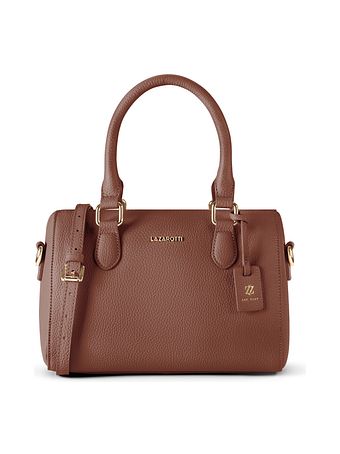 Lazarotti Bolso tipo bowling de piel de Bolonia, bolso de mano, bandolera, piel, 26 cm Lazarotti Bolso tipo bowling de piel de Bolonia, bolso de mano, bandolera, piel, 26 cm