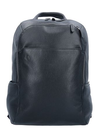 Piquadro Sort firkantet rygsæk i læder 39 cm rum til bærbar computer