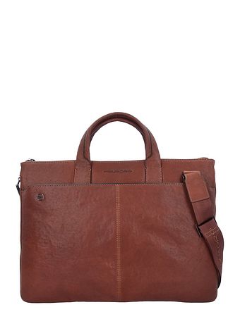 Piquadro Sort firkantet dokumentmappe i læder med 42 cm rum til bærbar computer Piquadro Sort firkantet dokumentmappe i læder med 42 cm rum til bærbar computer