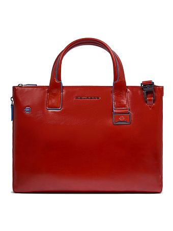 Piquadro Blue Square Shopper-taske Læder 38 cm Laptoprum med strækfold
