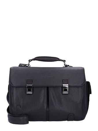 Piquadro Sort firkantet dokumentmappe i læder 43 cm rum til bærbar computer Piquadro Sort firkantet dokumentmappe i læder 43 cm rum til bærbar computer