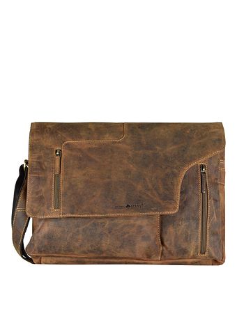 Greenburry Vintage Revolver Bag skuldertaske læder 40 cm