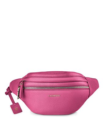 Lazarotti Bologna læder bæltetaske med dobbelt lynlås, crossbody-taske i læder, 25 cm Lazarotti Bologna læder bæltetaske med dobbelt lynlås, crossbody-taske i læder, 25 cm