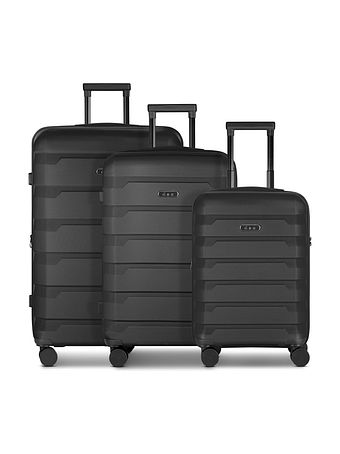 d & n South Dakota 4 hjul Kuffert 3-delt med strækfold