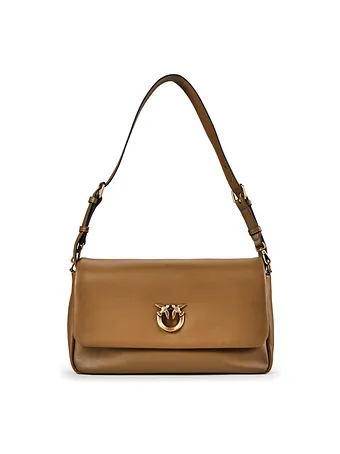 PINKO Click Soft Classic Bolsa de hombro Piel natural 32 cm PINKO Click Soft Classic Bolsa de hombro Piel natural 32 cm
