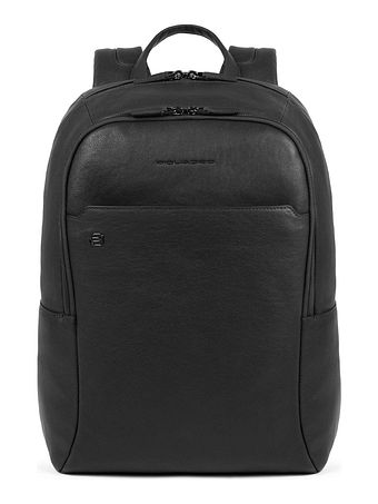 Piquadro Sort firkantet rygsæk læder 44 cm laptoprum Piquadro Sort firkantet rygsæk læder 44 cm laptoprum