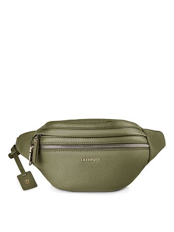 Lazarotti Bologna læder bæltetaske med dobbelt lynlås, crossbody-taske i læder, 25 cm Lazarotti Bologna læder bæltetaske med dobbelt lynlås, crossbody-taske i læder, 25 cm