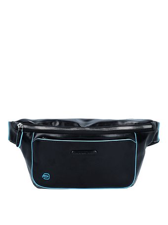 Piquadro Blå firkantet bæltetaske i læder 29 cm