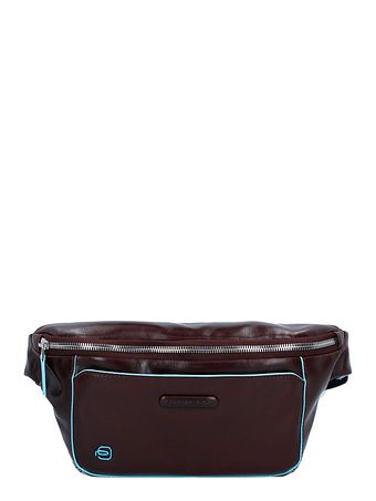 Piquadro Blå firkantet bæltetaske i læder 29 cm