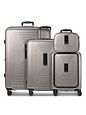 Redolz Essentials14 4-hjuls kuffertsæt Beautycase 4stk med udvidelsesfoldet laptoprum - coffee grey metallic Redolz Essentials14 4-hjuls kuffertsæt Beautycase 4stk med udvidelsesfoldet laptoprum